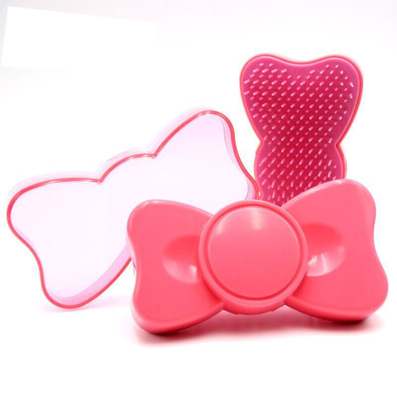 Bunte Kunststoff Haar Kamm Bogen Krawatte Gerade Haar Kamm Anti-knoten Massage