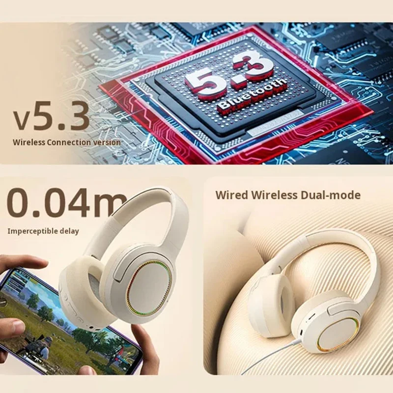 Xiaomi P2963 Cuffie senza fili Cuffie Bluetooth pieghevoli Auricolari da gioco HIFI stereo 9D Cuffie con riduzione del rumore con microfono Nuovo