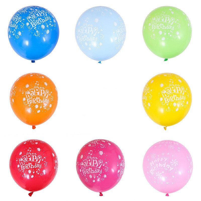 100 Stuks Gelukkige Verjaardag Gedrukt Ballon 12 Inch Fullprint Latex Ballonnen Party Ballonnen Volledige Print In Multicolor