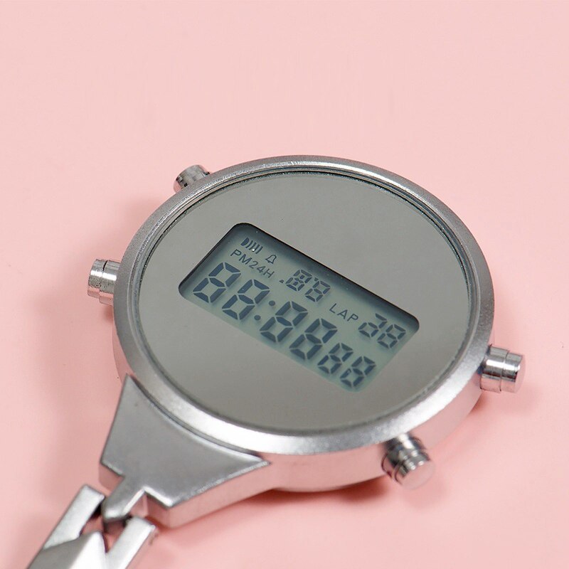 Reloj Digital de bolsillo para hombre y mujer, accesorio de aleación con Pin, ideal para estudiantes, Hospital, para colgar, 10 unids/lote