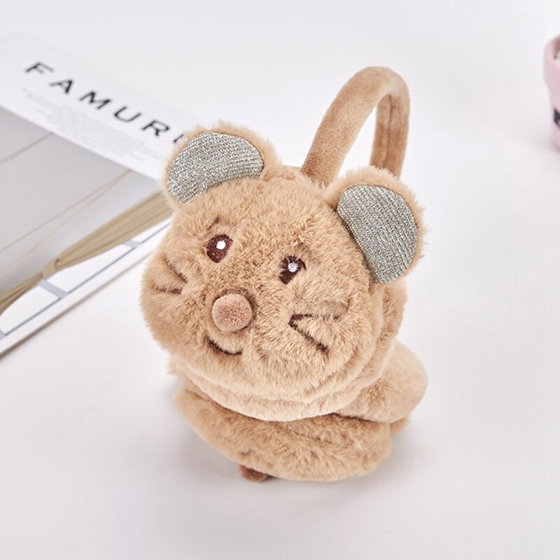 Orejeras de invierno para niños con lindo ratón accesorios para niños nuevos auriculares de de piel sintética orejeras de invierno: KK
