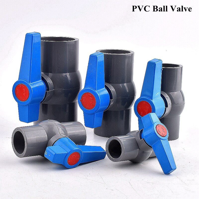 ID 20~63mm PVC Pipe Ball Valve, Aquarium Fish Tank Joint Adapters Garden Watering Irrigation Water Tube Connector Pipe Switch