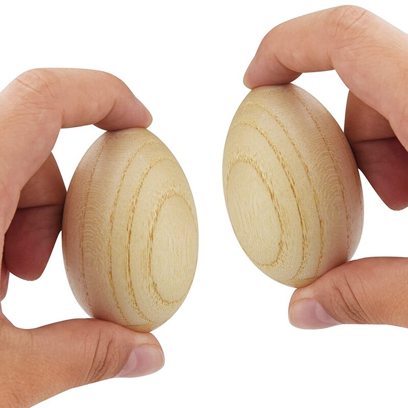 8 Pcs Musical Percussion Instrument, Including 4 Pcs Musical Rhythm Sticks Wood Claves and 4 Pcs Wood Egg Shakers