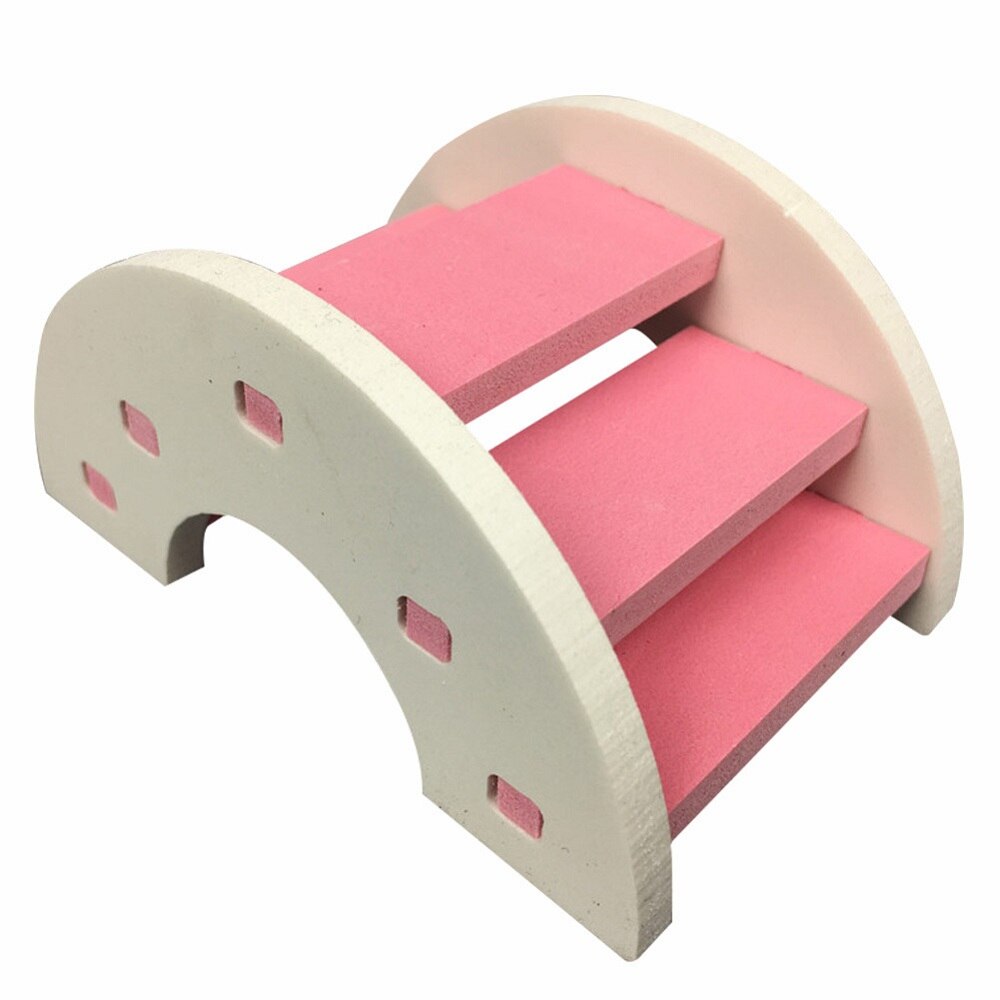 Hamster Leiter Regenbogen Brücke Haustier Spielzeug Holz Brücke Hängen Spielzeug Kleine Tiere KäFeige Zubehör Haustier Produkt: Rosa