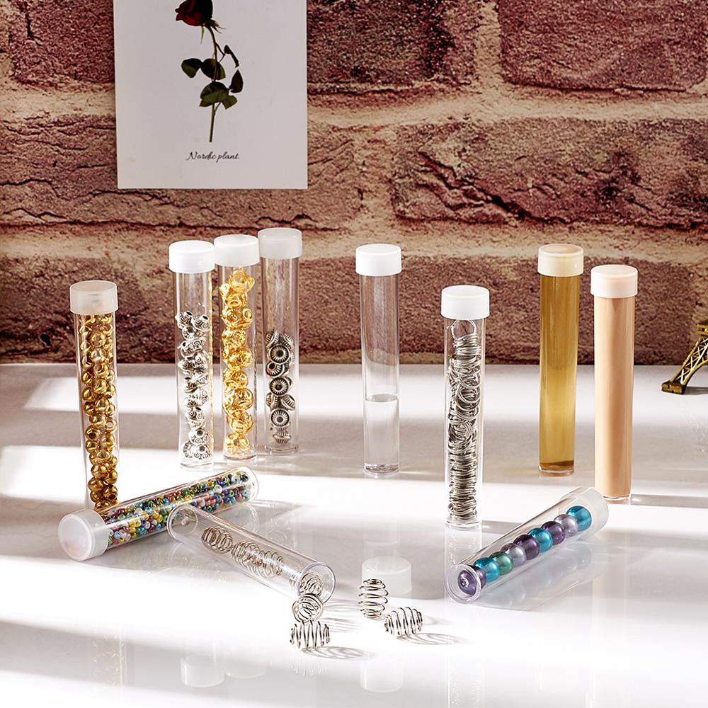 100Pcs Clear Fles Plastic Kralen Containers Voor Kralen Verpakking Case Opslag Sieraden Doos Compartiment Grootte: 78x13mm