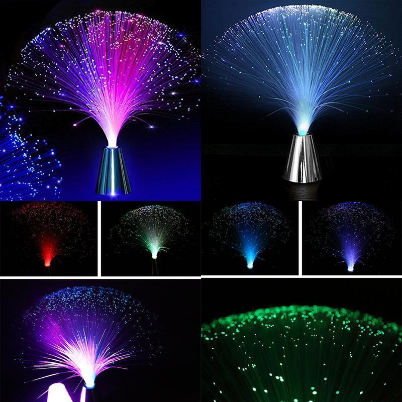 Led Multi Colour Changing Fiber Optic Fountain Night Light Lamp Home Decoration Luminous Toys Sleep Light