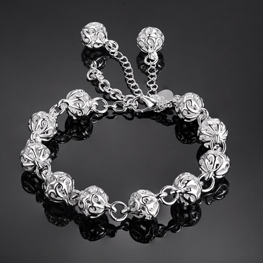 925 armbänder aus sterlingsilber, exquisite kugelarmbänder für damen und herren, charmanter schmuck für hochzeiten