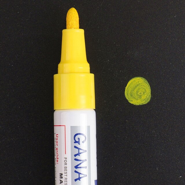 Pneu de roue de voiture peinture huileuse stylo pour bmw e46 renault nissan juke hyundai solaris volvo s40 nissan qashqai j10 opel astra g: Jaune