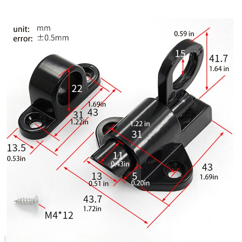 Aluminum Alloy Automatic Window Gate Lock Automatic Spring Latch Window Door Bolt Latch Safety Lever Handle Sweep Latch