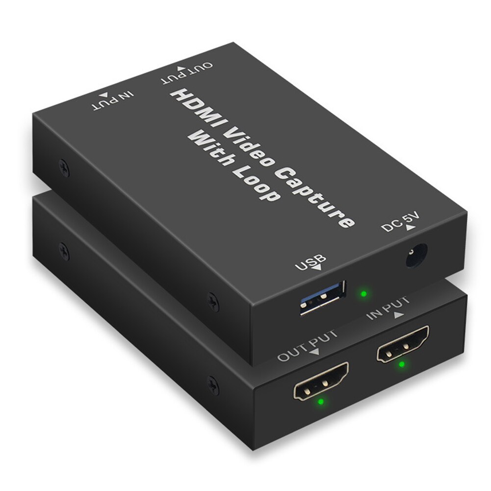 Light and Portable 4K HDMI Video Capture Card HDMI to USB Video Grabber with Local Loop Out Driver Free Plug and Play