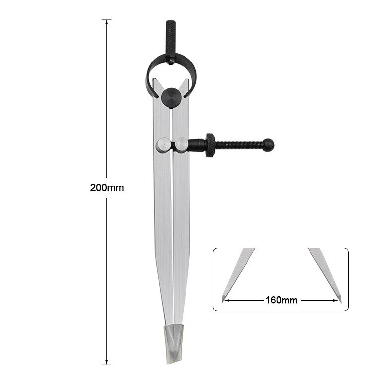 3 Size 100mm 150mm 200mm Inside Divider Compass High Carbon Steel Square Leg Quick Release Spring Divider Caliper Spring Divider: 200mm