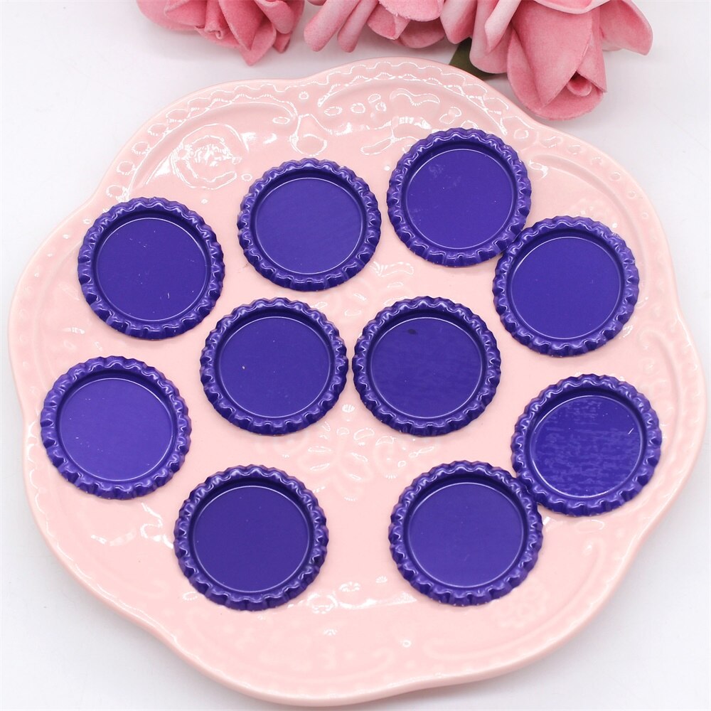 KSCRAFT Bottle Crown Caps 20 Flattened Bottle Caps With 20pcs Glitter Epoxy Dot Stickers For Crafting Bows Pendant: Purple