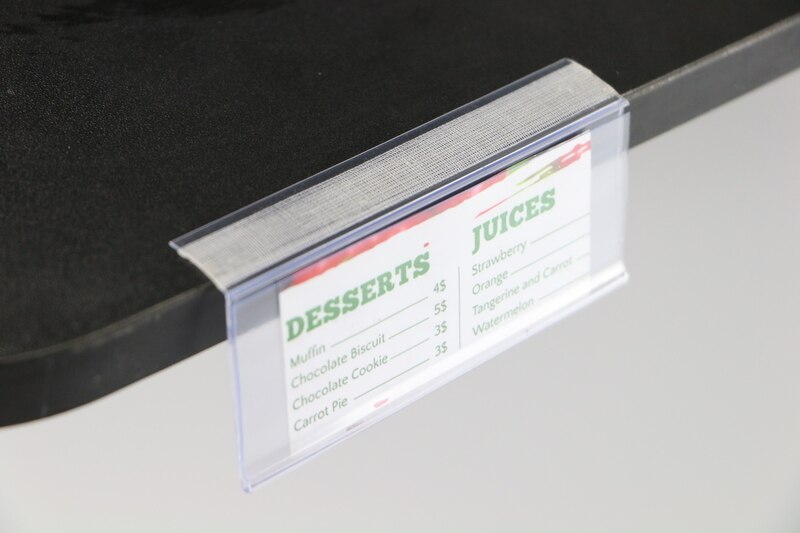 4*10cm L Label Holder Strip Adhesive Sign Clip Shelf Talker Edge Card Cover Pop Advertising Banner Price Tag Display Data Strip