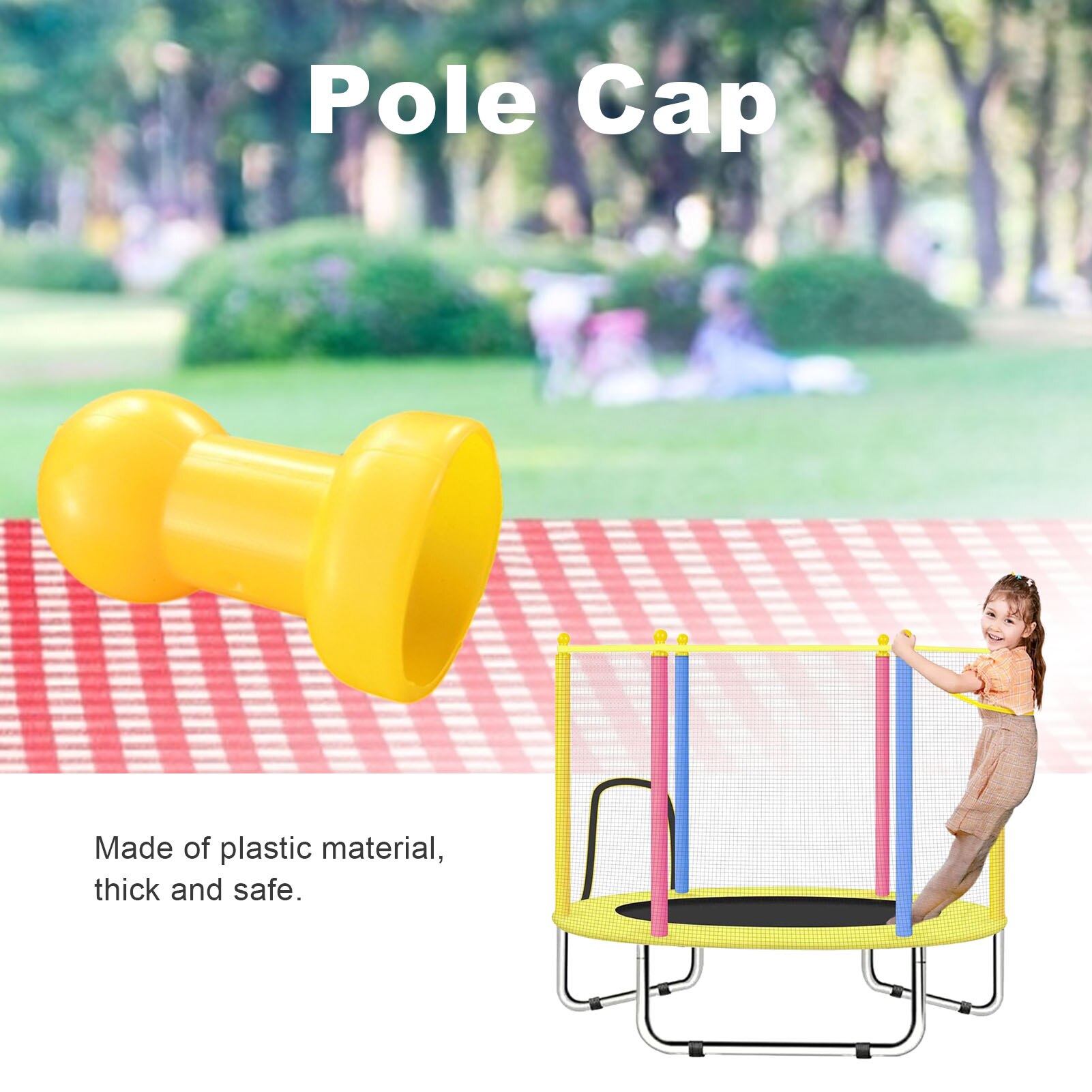 Childrentrampoline Pole Cap Stalen Buis Top Cover Geel Plastic Cover Voor Kinderen Trampoline Outdoor Sport Accessoires