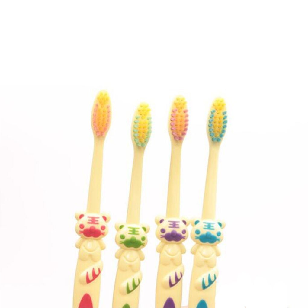 1PC Cartoon Children Toothbrush Plastic Handle Nylon Soft Bristles Toothbrush Random Color