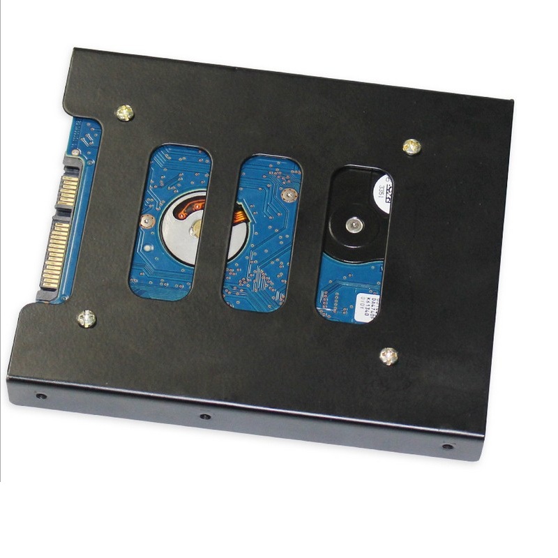 Adaptador de soporte de bandeja muelle, 2 paquetes de disco duro HDD negro de 2,5 "SSD a 3,5"