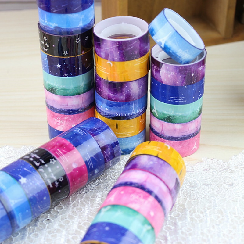 Small Thin 1Pcs Washi Tape 2M*1.5CM Paper DIY Planner Masking Tape Adhesive Tapes Stickers Decorative Stationery Tapes