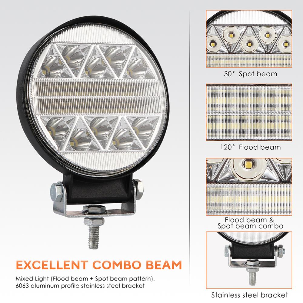 4Inch Round Truck Waterproof Ultra-Thin Off-Road Vehicle Spotlight LED Flashing Working Light