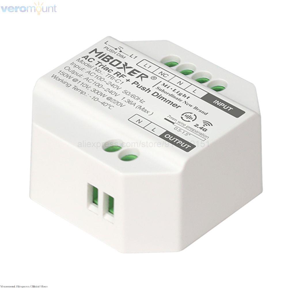 MiBoxer 110V-220V AC Triac RF + drücken-Dimmer RF drahtlose drücken-dimmen/K1 Rotierenden Schalter Tafel Fernbedienung für Einzel Farbe Lichter