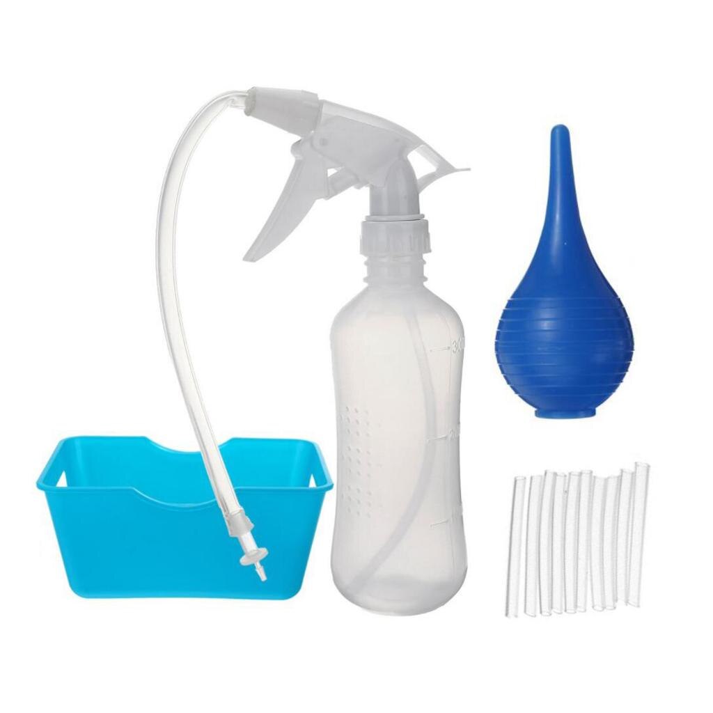 Ear Washer Bottle Ear Wax Remover Kit with Basin 300ml Spray Bottle 10 Extra Disposable Tips and Rubber Bulb Ear Wax Washer Kit