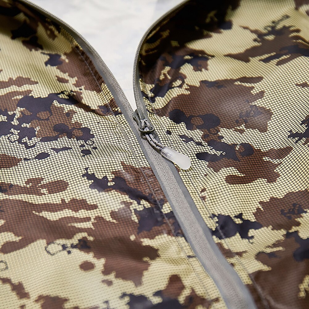 Camouflage Summer Air Cooling Fan Men Hooded Long Sleeve Jacket Working Top Coat