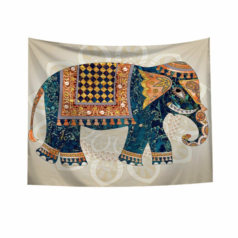 Indische Olifant Tapestry Mandala Hippie Art Muur Opknoping Wandtapijten Strand Handdoek Sprei Gooi YogaMat Tafelkleed Home Decor