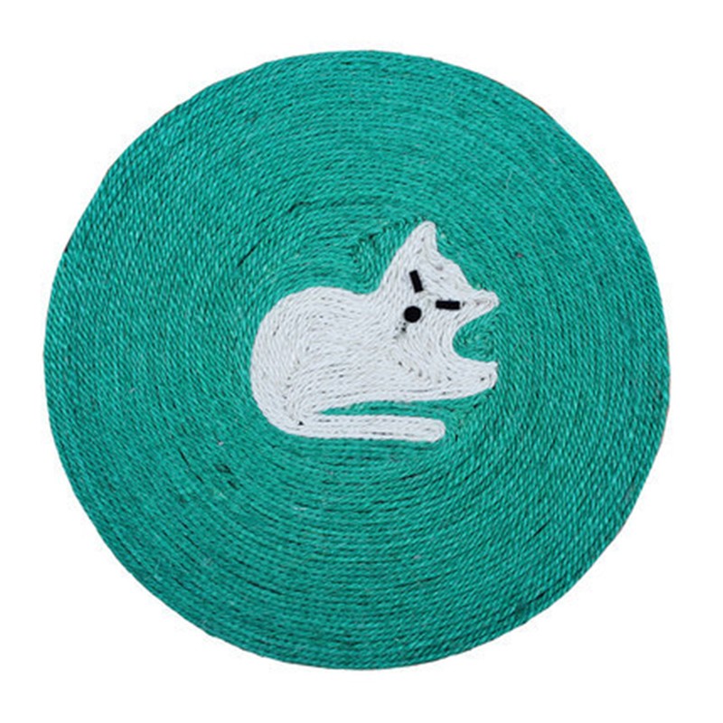 Kattenkrabmat exclusieve uitvoering handgemaakte ronde sisal hennep krabmat handige krab instinct verlichting mat voor katten: D
