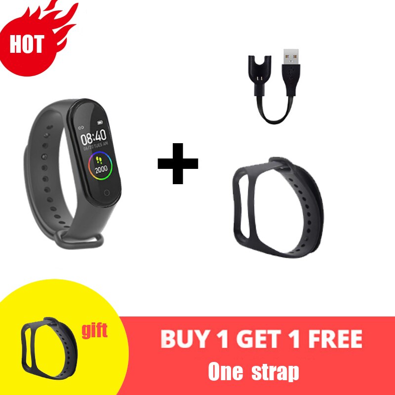 M4 smarte ure sportsarmbånd til kvinder led skærm fitness traker bluetooth vandtætte dameure sportsmærke digitalt ur: 6