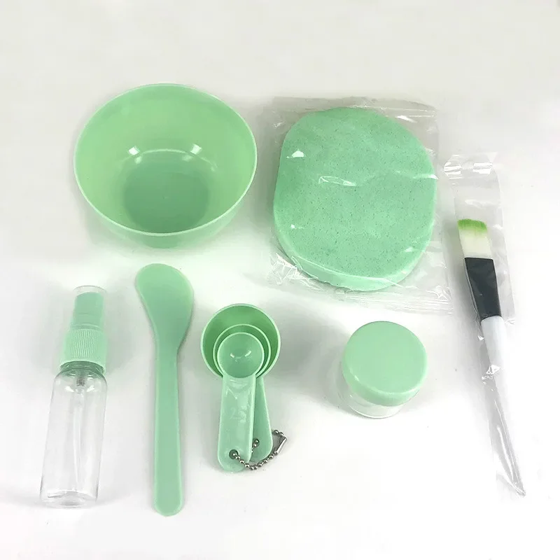 Juego de 9/6/Uds., cuenco para máscara rosa, máscara Facial completa, herramientas de belleza DIY, tazón para mezclar máscara Facial, cepillo, cuchara, palo, herramienta, Kit de cuidado Facial: YELLOW