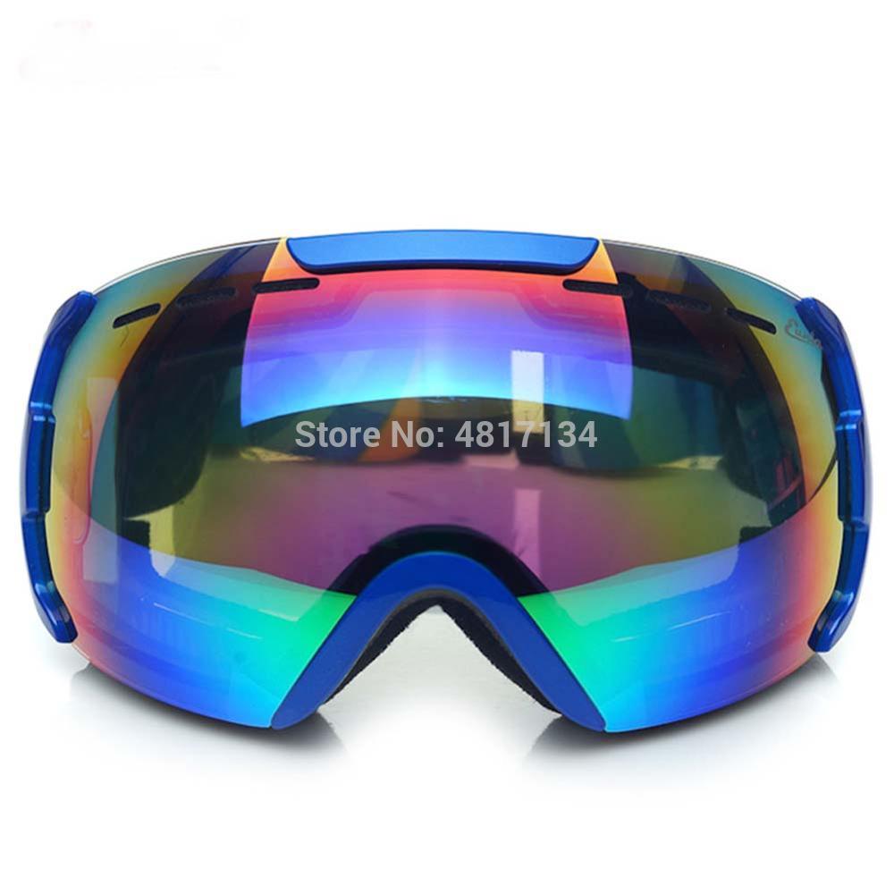 Unisex Blauw 'Fit Over Glazen' UV Anti-fog Anti-explosie Dual-optic Sferische Volwassen Skibril OTG snowboard Bril
