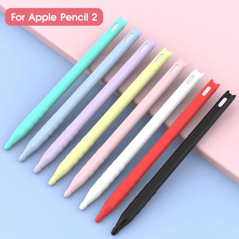 For Apple Pencil2 Generation Pen Silicone Case Ipad Stylus Anti-falling Non-slip Protective Shell For Pencil 2nd Accessory
