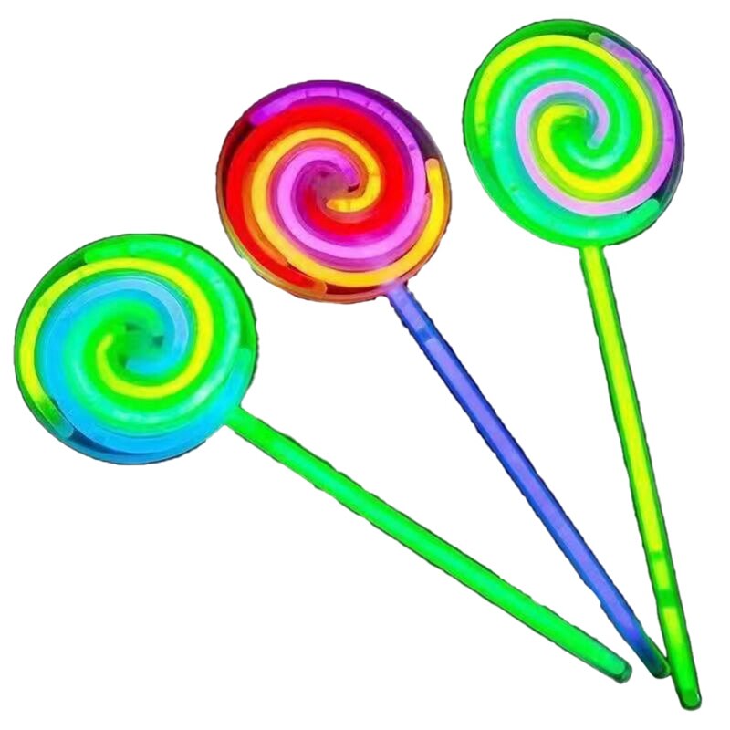 Lollipop-barra luminosa fluorescente para niños y adultos, palitos de luz para carnaval, Rave, baile, suministros de boda, navidad: Default Title