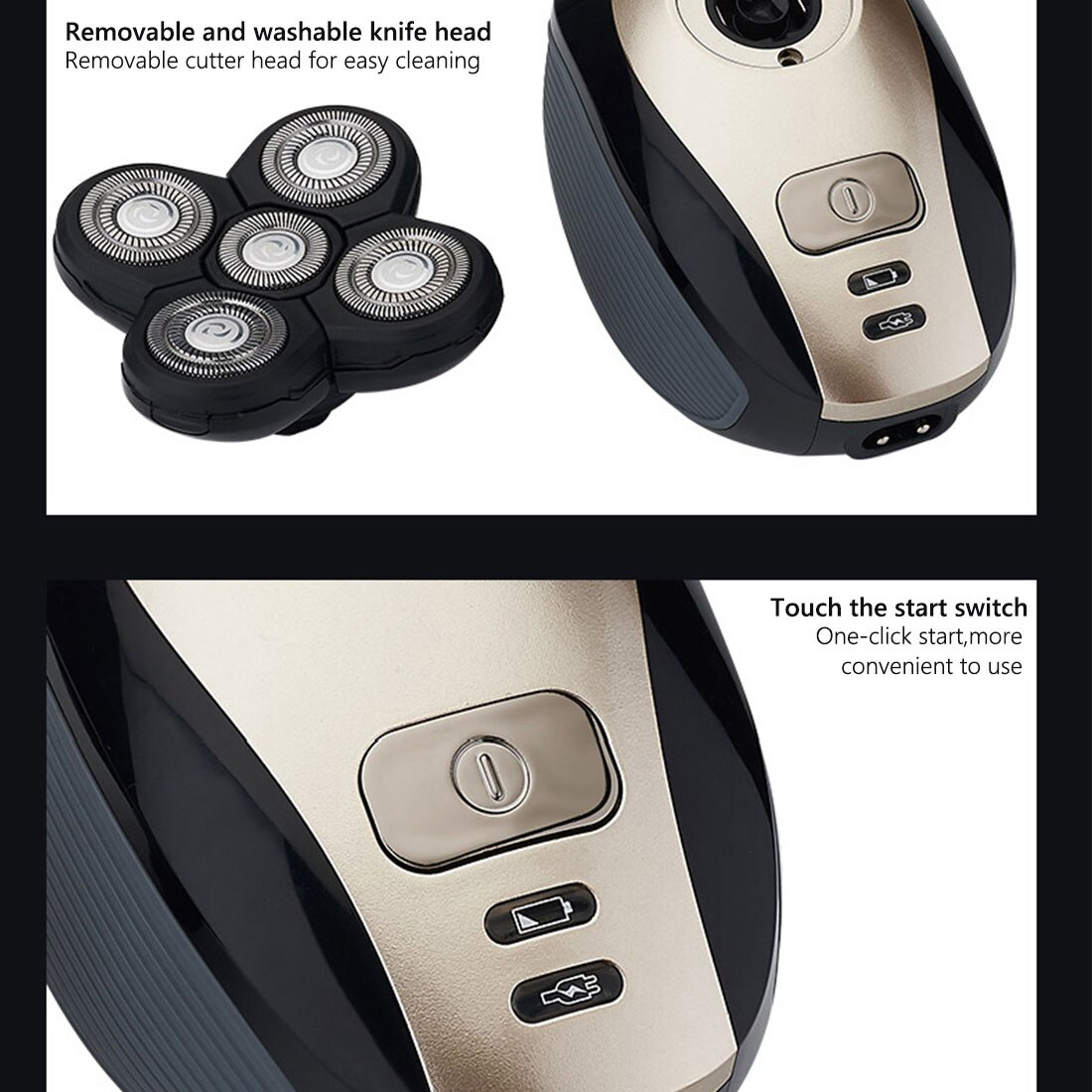 Multifunctional Grooming kit Electric Shaver Wet Dry For Men Electric Razor Rechargeable Bald Head Shaving