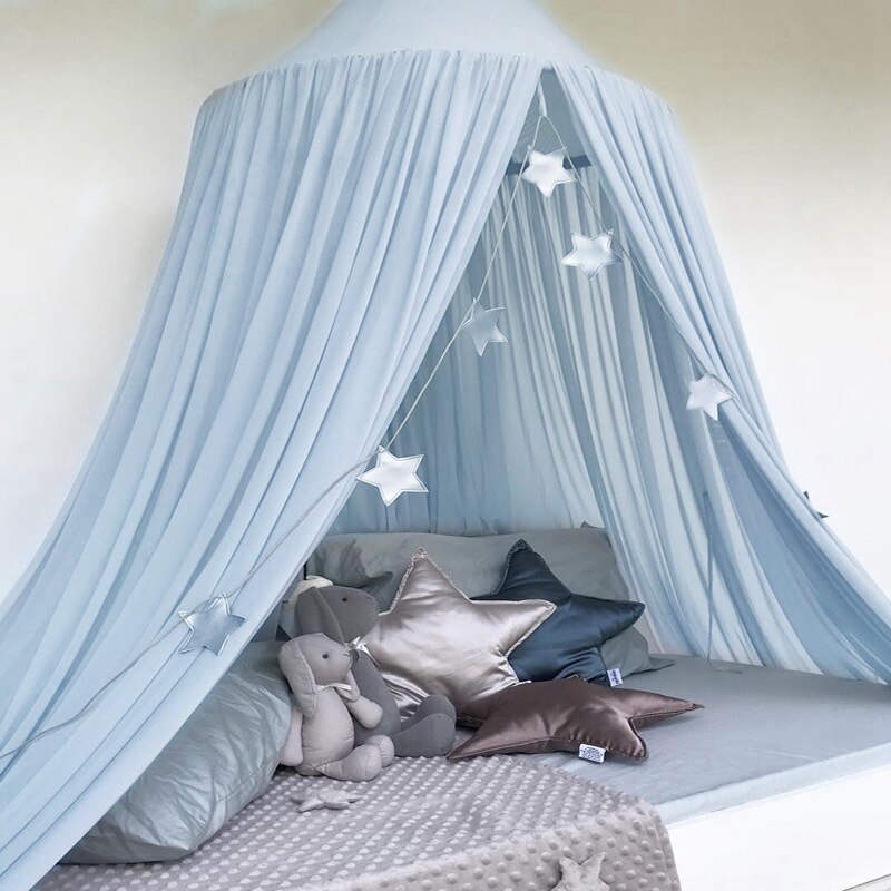 Børneseng myggenet hængende telt baby seng krybbe baldakin tyl gardiner til soveværelse lege hus telt til børn børneværelse: Flåde
