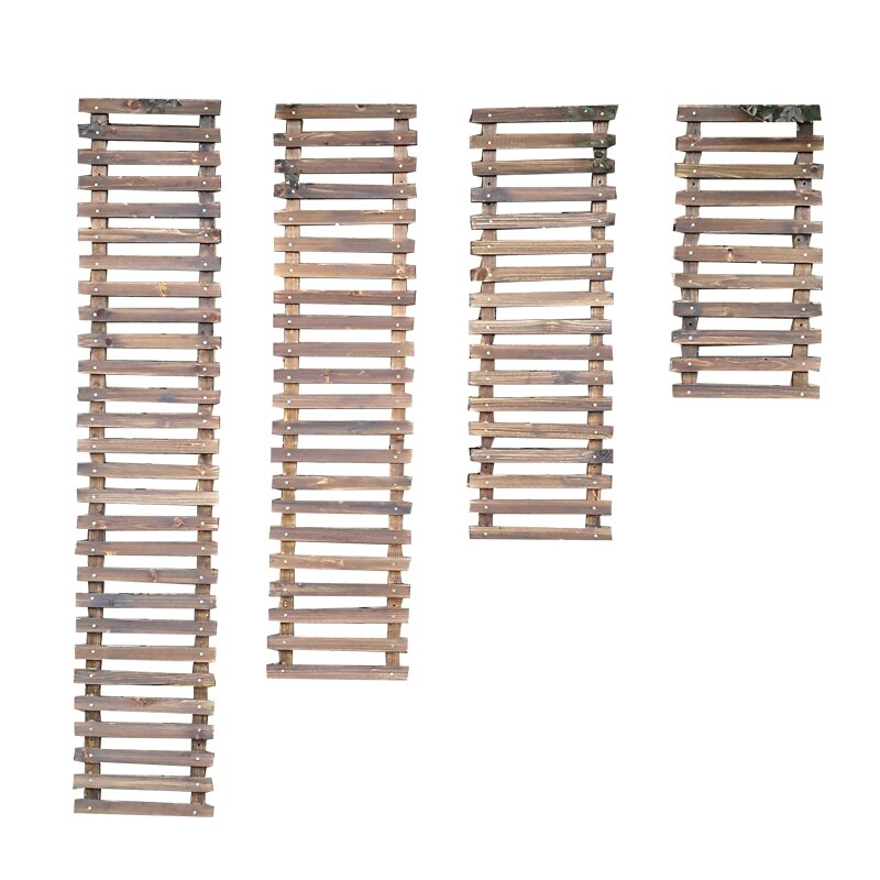 Self-contained Living Room Wall Hanging Wood Balcony Solid Wood Multi-layer Wrought Iron Green Plant Plant Climbing Vine Pot Rac