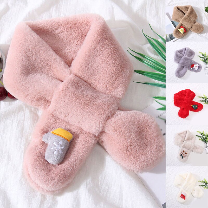 Carftoon Children Scarf Autumn Winter Keep Warm Plush Kids Neckerchief Child Kids Fur Scarf