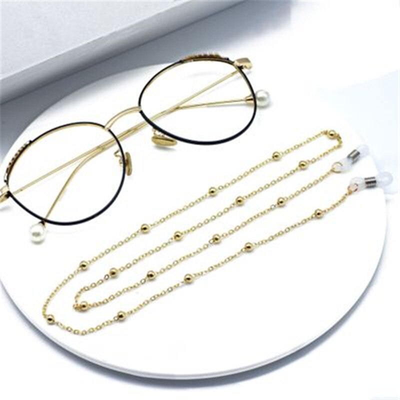 Elegante Glazen Chain Zonnebril Leesbril Kralen Glazen Ketting Brillen Touw Lanyards Rose Goud Zilver Glas Cord Neck Strap