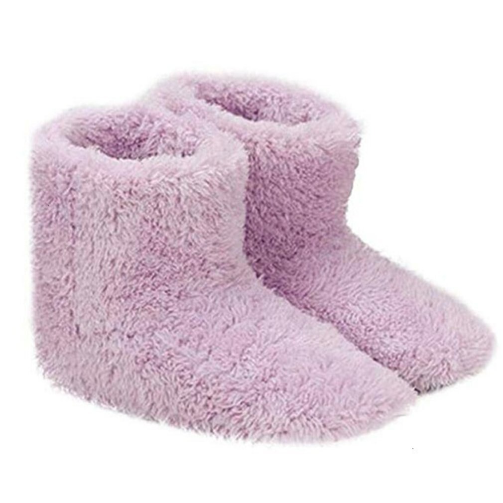 Electric Heated Shoes Comfortable Plush Foot Warmer Shoes Washable USB Charging Electric Heating Shoes Winter Thermal Boot: pink