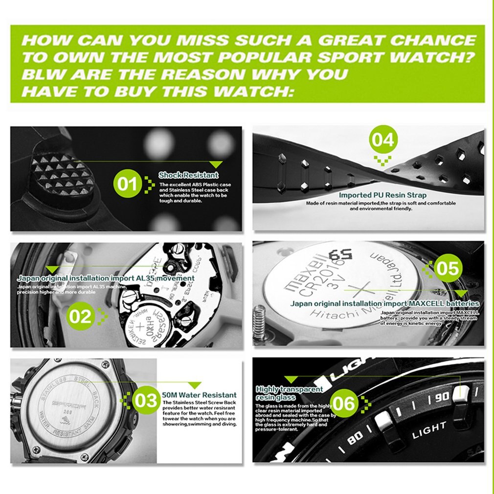Lovers' Wrist Watch Water Resistant Sport Watch Unisex Multifunctional Electronic Watch for Boys GirlsN
