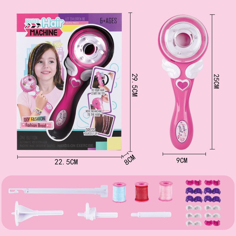 Mädchen Elektrische Automatische Haar Braid DIY Stilvolle Flechten Frisur Werkzeug Twist Flechter Maschine Weben Roller Pretend Kinder Spielzeug: A with box