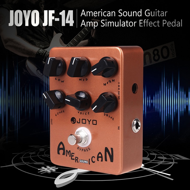Joyo jf -14 elektrisch gitaareffectpedaal, true bypass-gitaarpedaal, american sound amp simulator, gitaaraccessoires en onderdelen