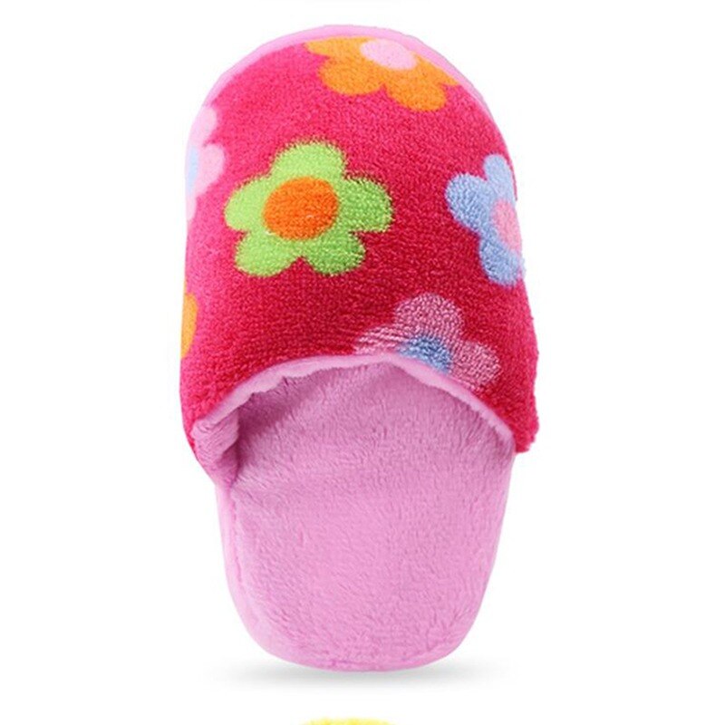 Dog Toy Pet Chew Play Toy For Pet Cat Puppy Teeth Cleaning Funny Toy Dog Plush Slipper Shaped Flip Flop: Pink