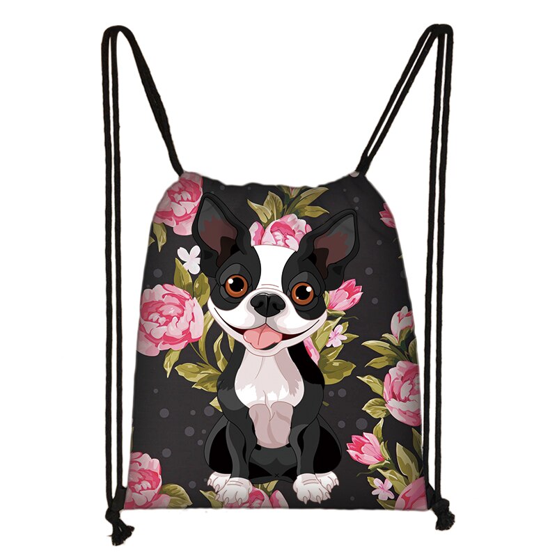 Sac à dos à cordon pour femmes, sac à dos de voyage pour adolescentes, chien du Yorkshire Terrier/bouledogue français/teckel: skdyorkshire05