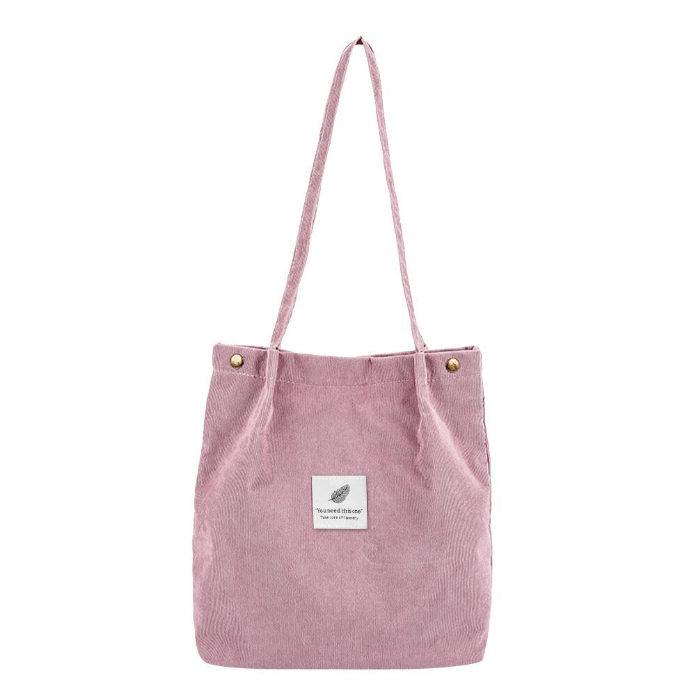 Vrouwen Corduroy Winkelen Handtas Dames Casual Eco Tote Vouwen Herbruikbare Boodschappentassen Portemonnee Vrouwelijke Katoenen Canvas Doek Pouch: 5