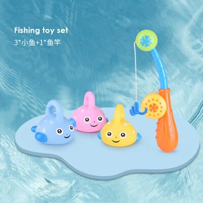 Fiskeri legetøj børn vand leg klem vand sprøjt dyr baby håndvask 5 stk badekar legetøj fisk spil baby håndvask: 4 stk