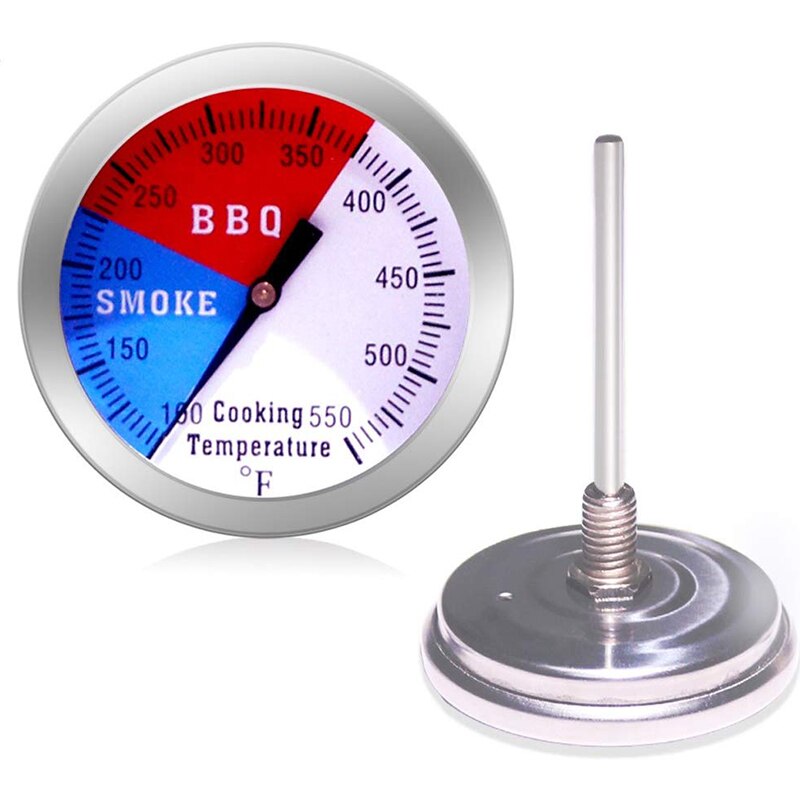 Termómetro para horno de acero inoxidable, termómetro para barbacoa, parrilla, temperatura de cocción 100-550F, termómetro de humo para horno de barbacoa, (paquete de 2)