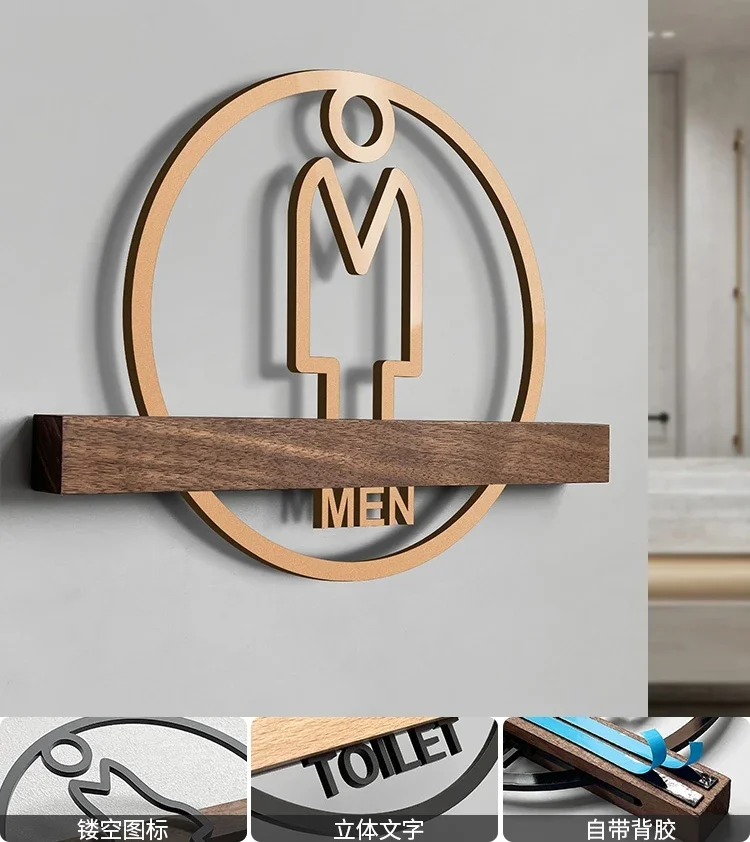 Toalettdörrskylt för män och kvinnor, högkvalitativ hotellkontorsskylt för offentlig toalett, logotyp, snabb skyltning: 20 x 30cm / Magenta