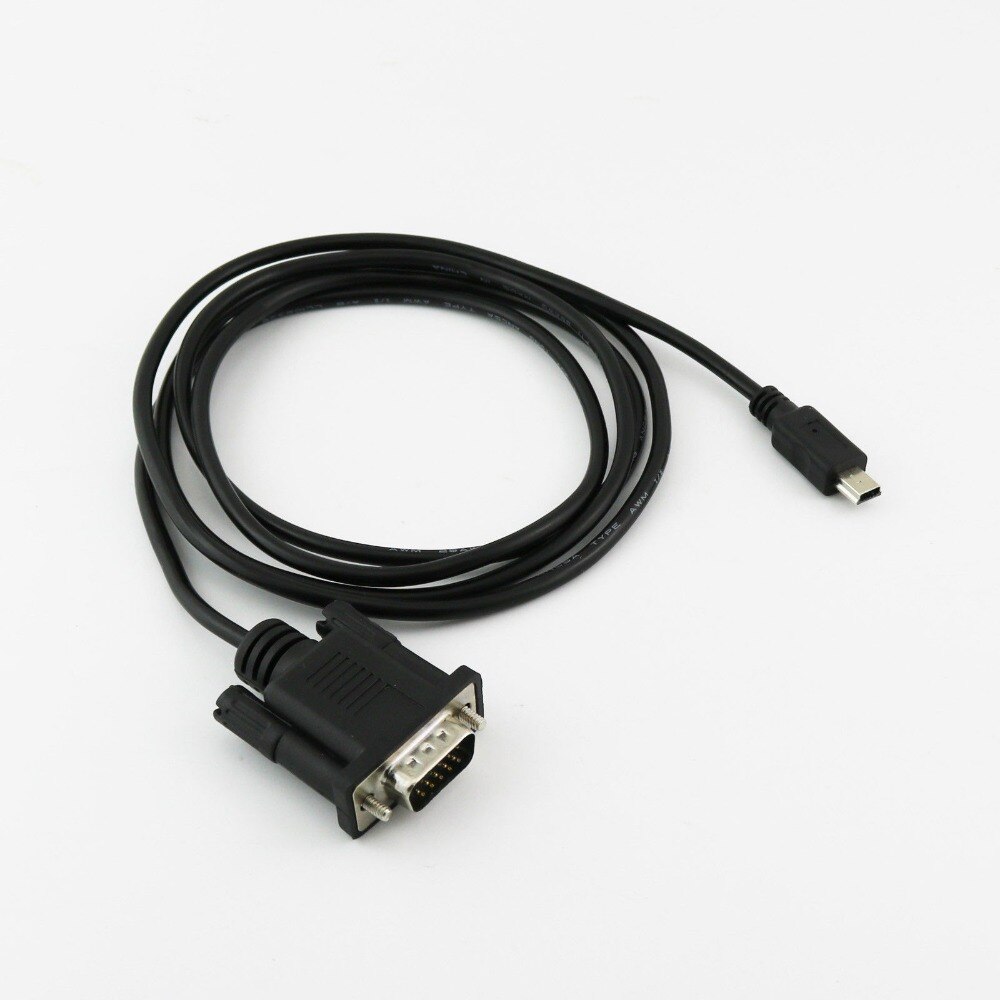 1x 1.5M/5ft Voor Mobiele Dvd Evd Usb Mini 5pin Male Naar Vga 15pin Male Plug Connector Kabel cord Black