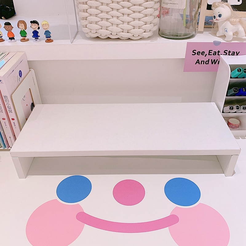 Simple wooden desktop office computer monitor Heightening Shelf display base stand holder desktop storage box organizer rack