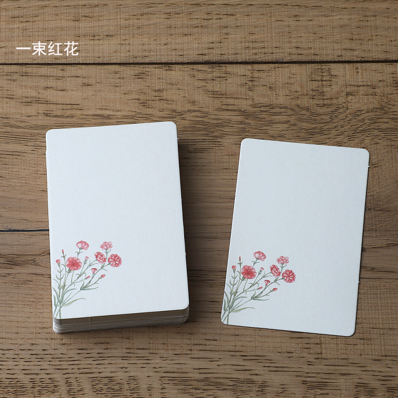 20/50 szt. Puste Kartki DIY 9x5,7cm Kartka robić Notatek Wiadomości Prezent Kartka z Życzeniami Zaproszenie Wzór Kwiatowy Kartki z Papieru kraft Dekoracja Ślubna